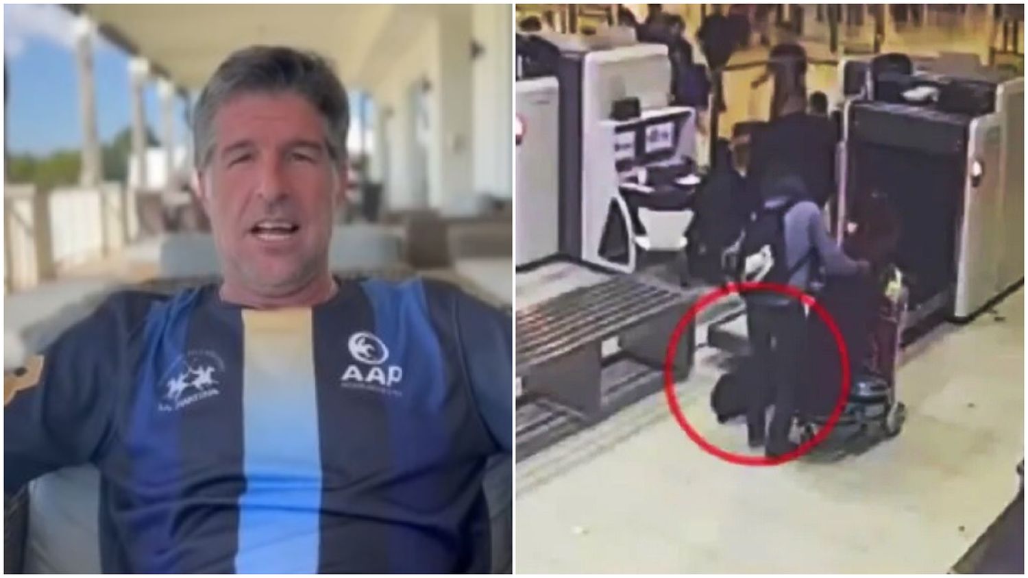 Un conocido polista de Coronel Suárez fue filmado robando una mochila en el aeropuerto de Ezeiza