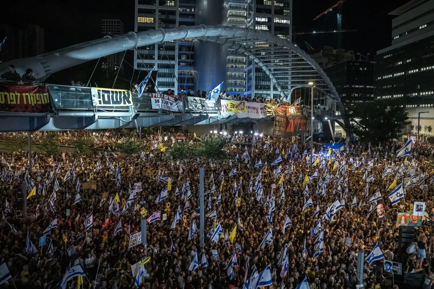 Demonstrators filled the streets of Tel Aviv demanding that the government do more to bring the remaining hostages home