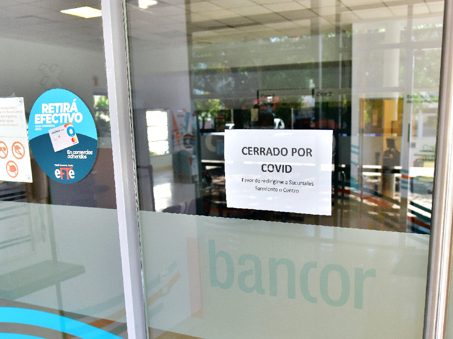 El covid obligó al cierre de una sucursal del Banco de Córdoba
