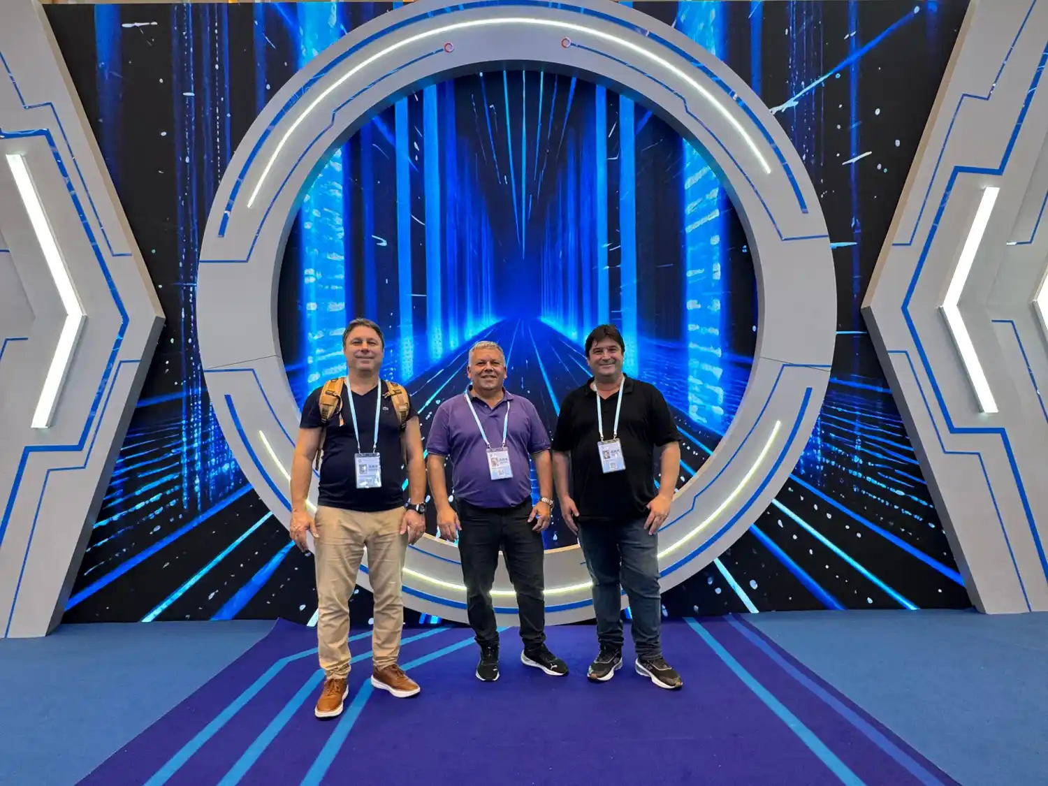 El intendente Gustavo Benedetti, junto a sus pares de Miramar, Gerardo Cicarelli; y el de Montecristo, Daniel Haniewickz