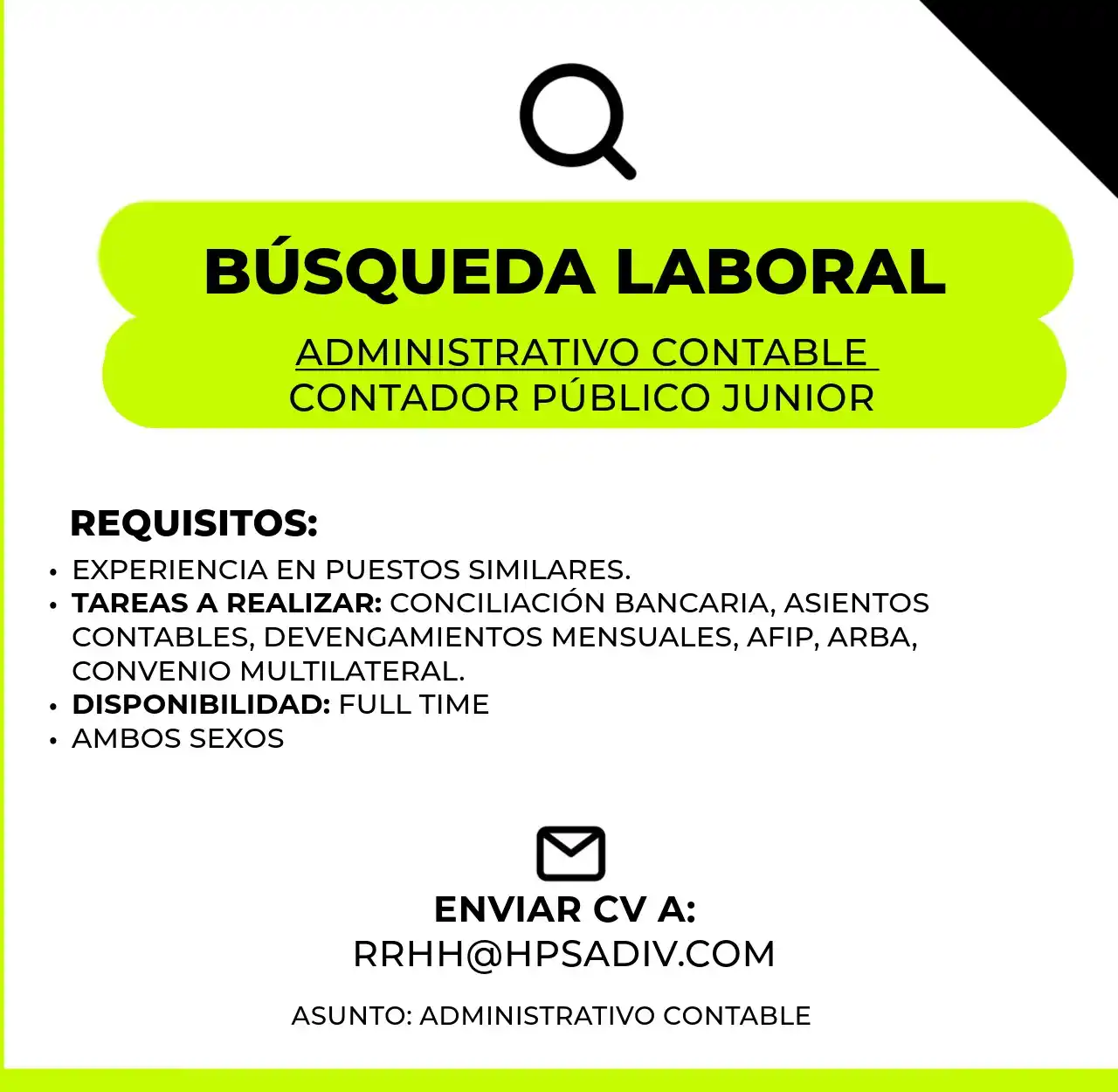 Búsqueda laboral - Administrativo contable