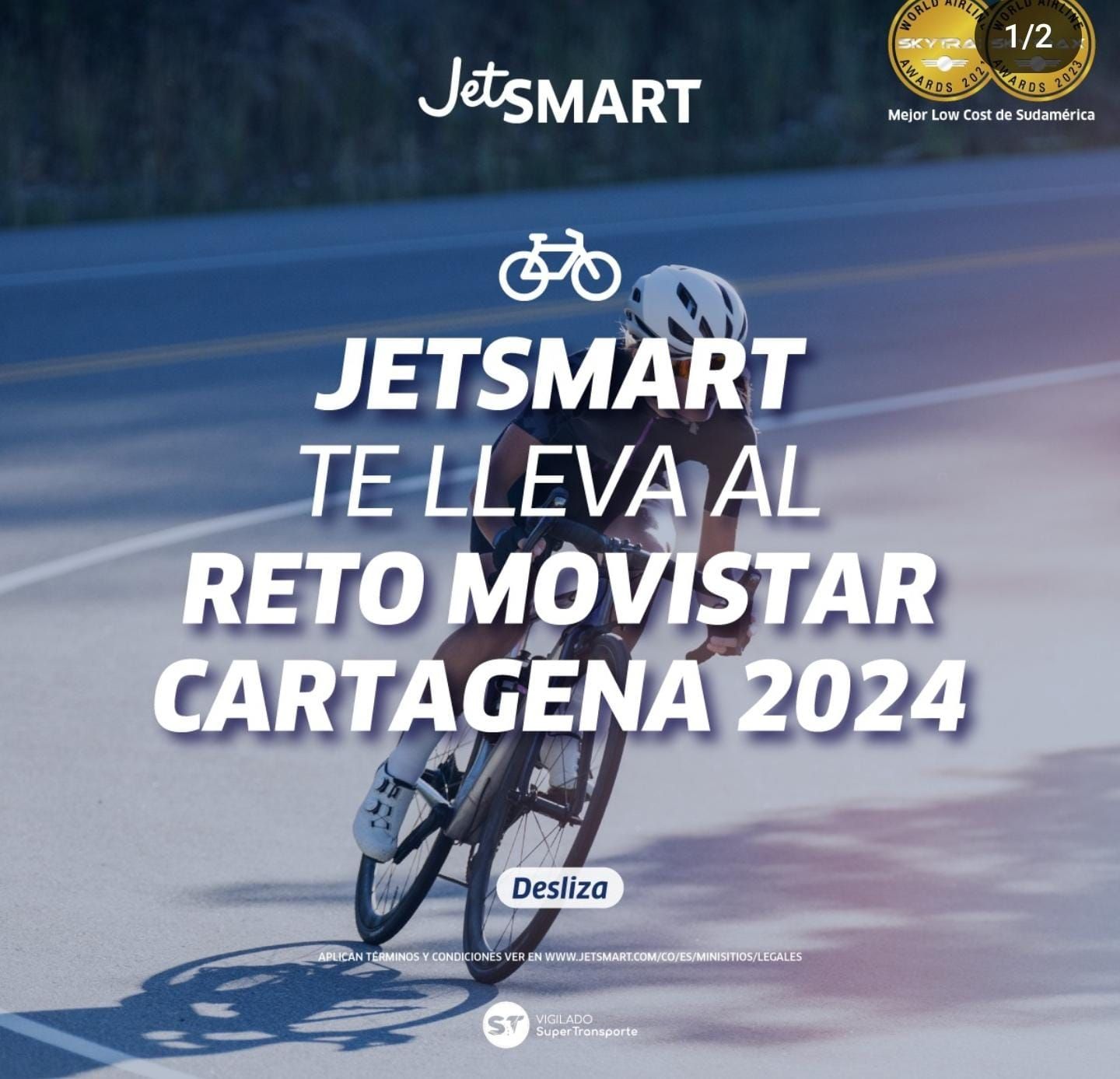 Cartagena se prepara para rodar y volar con JetSMART Airlines en el Reto Movistar