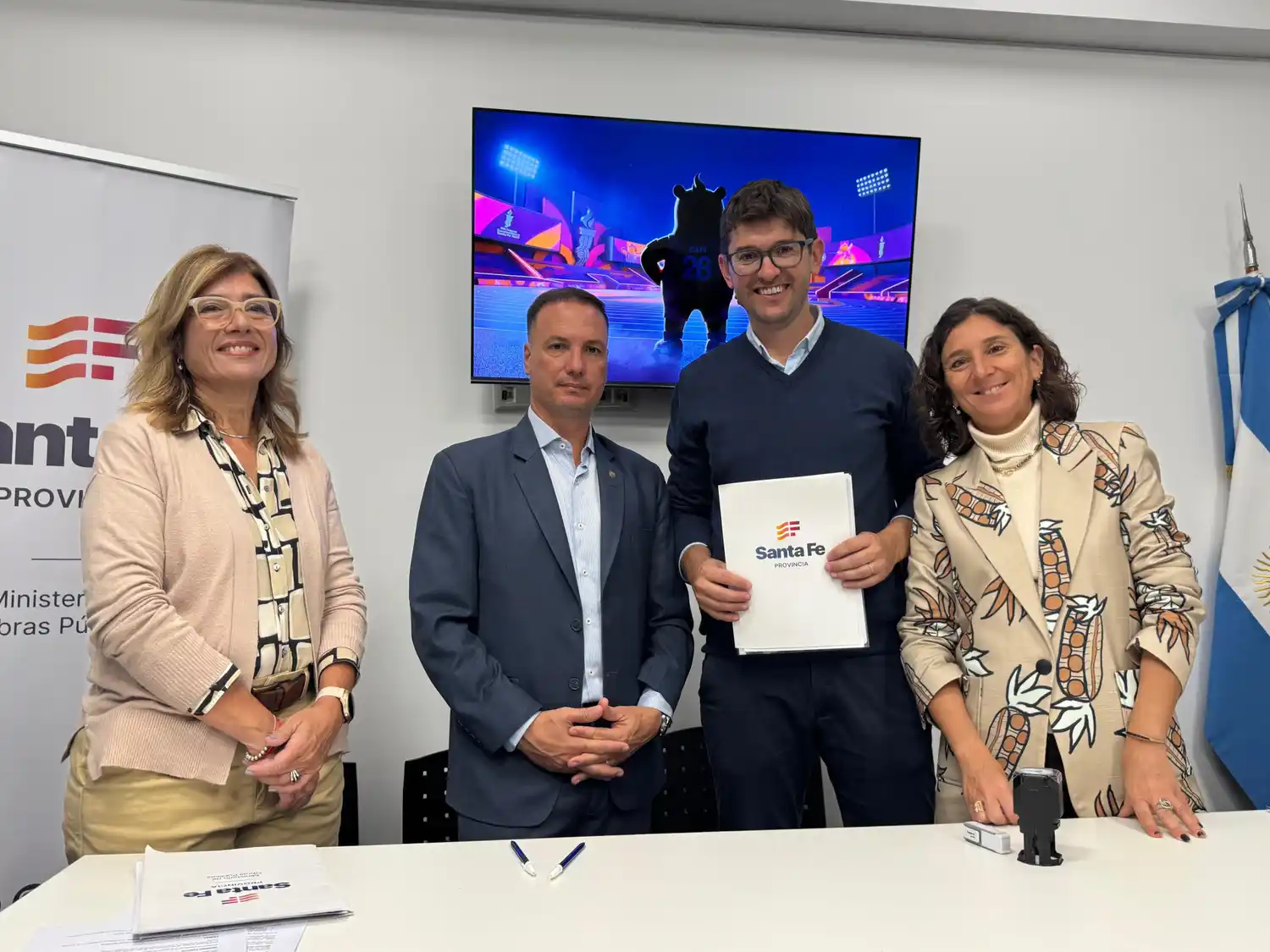 Lucic junto a Enrico, Di Gregorio y Olivieri.