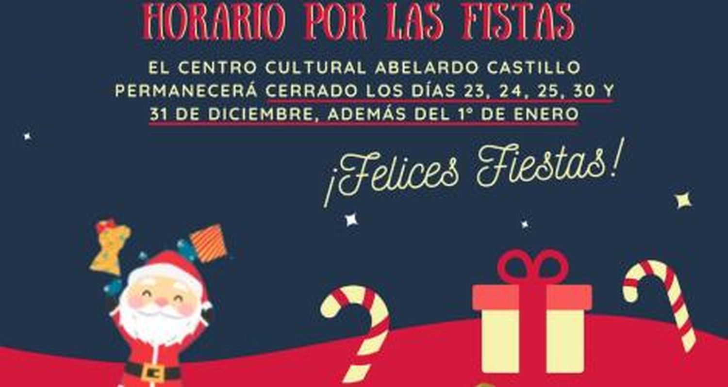 El centro Cultural estará cerrado para navidad y año nuevo