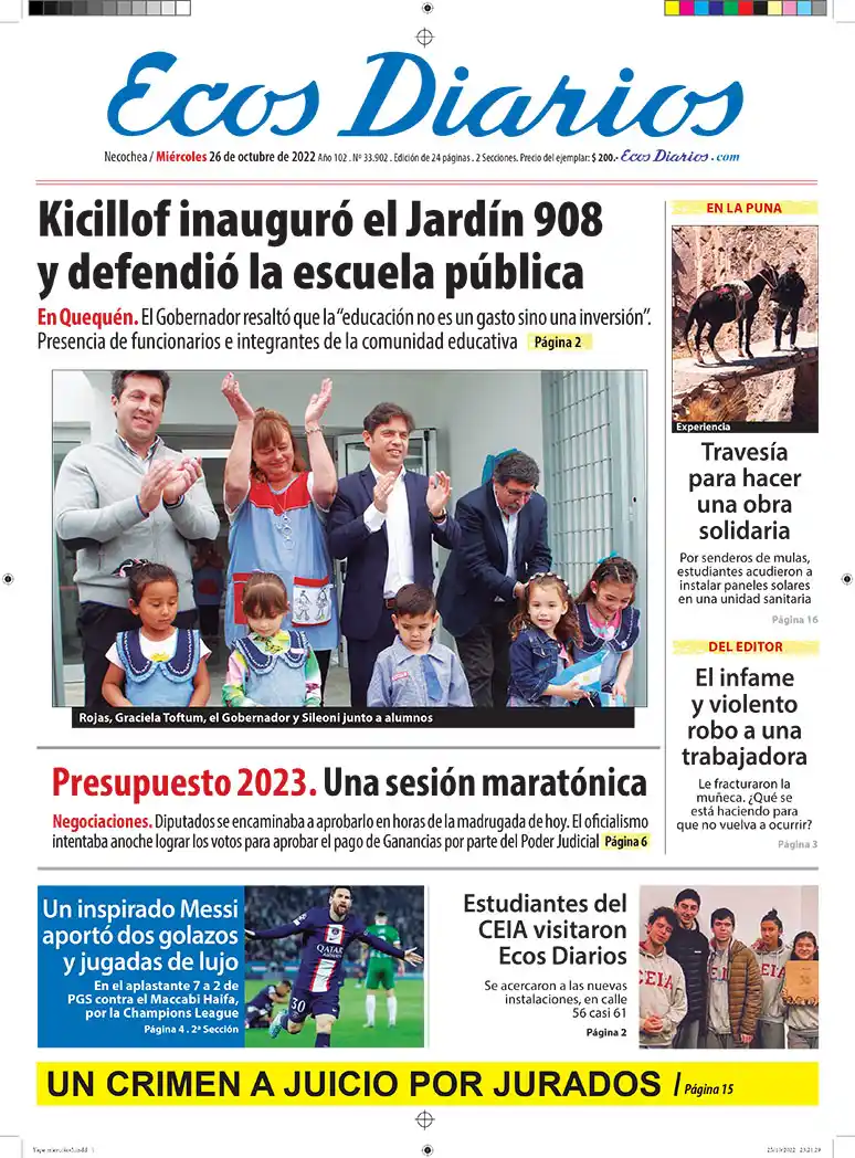 Tapa del 26 de octubre de 2022