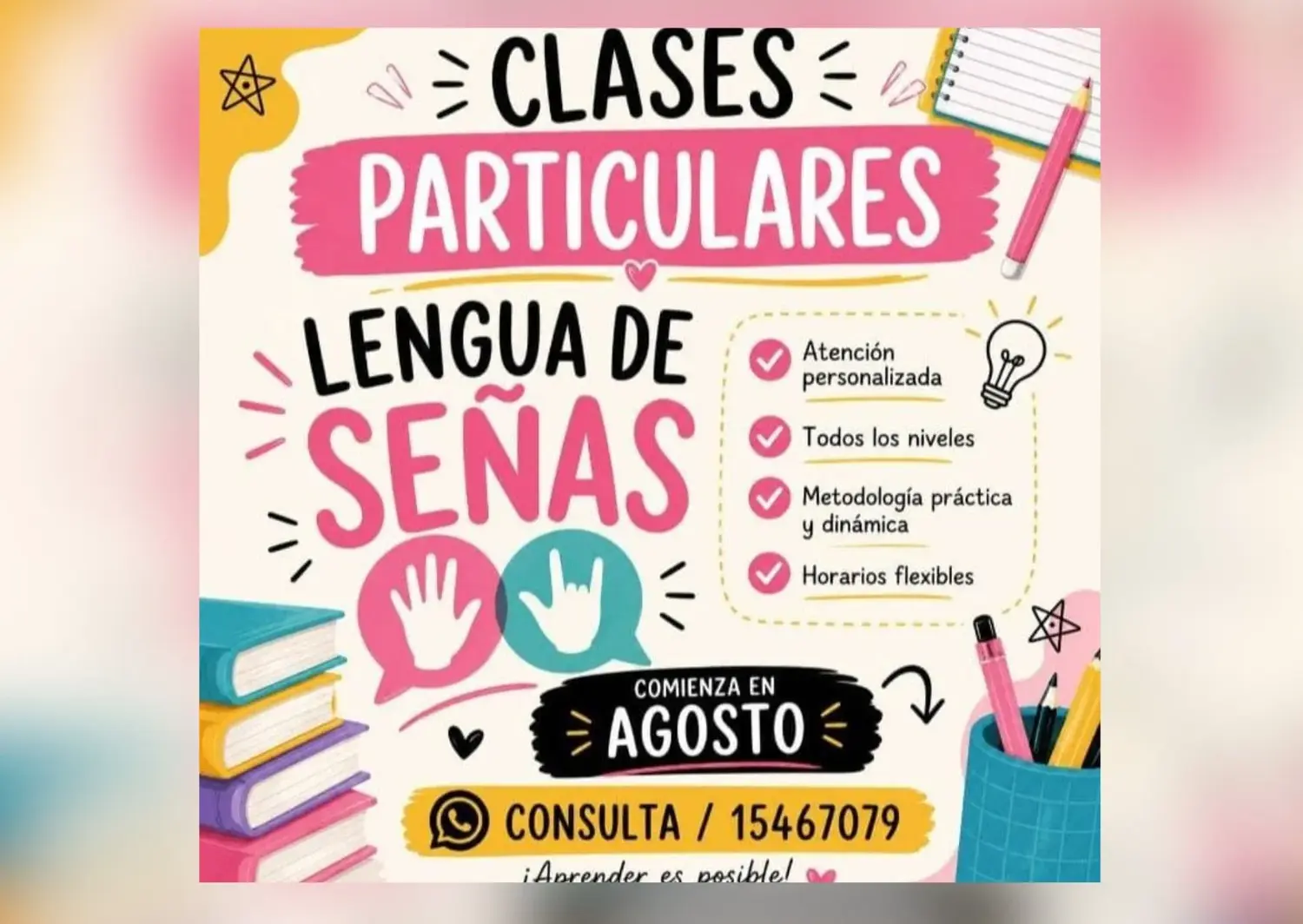 Últimas vacantes disponibles para el curso de lengua de señas
