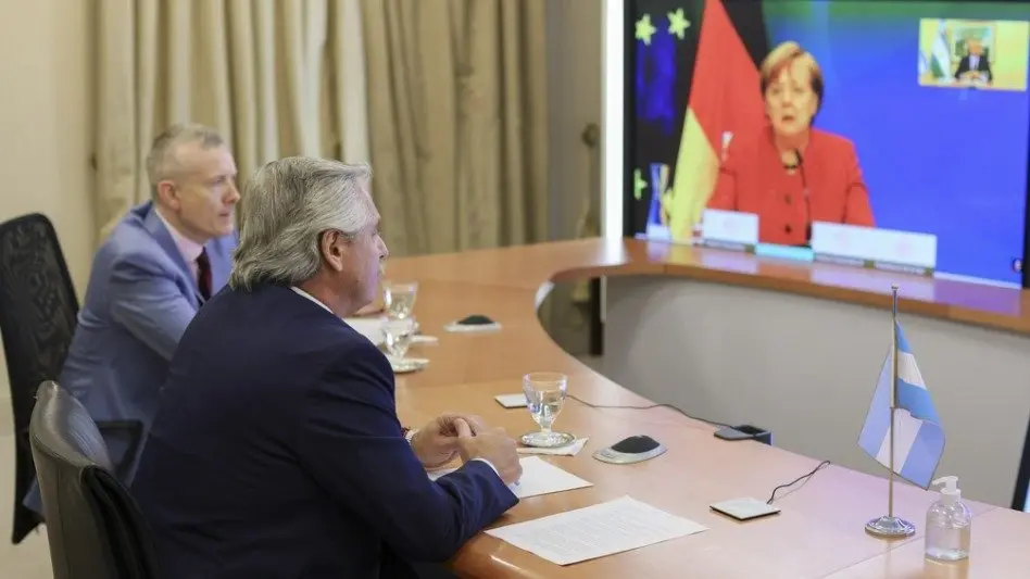 Alberto Fernández agradeció a Merkel el apoyo de Alemania a la negociación con el FMI