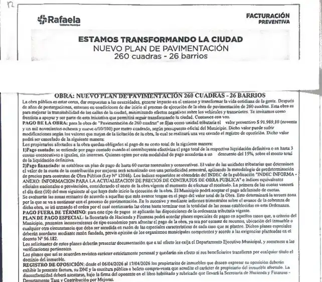 Plan de pavimentación en Rafaela - 2