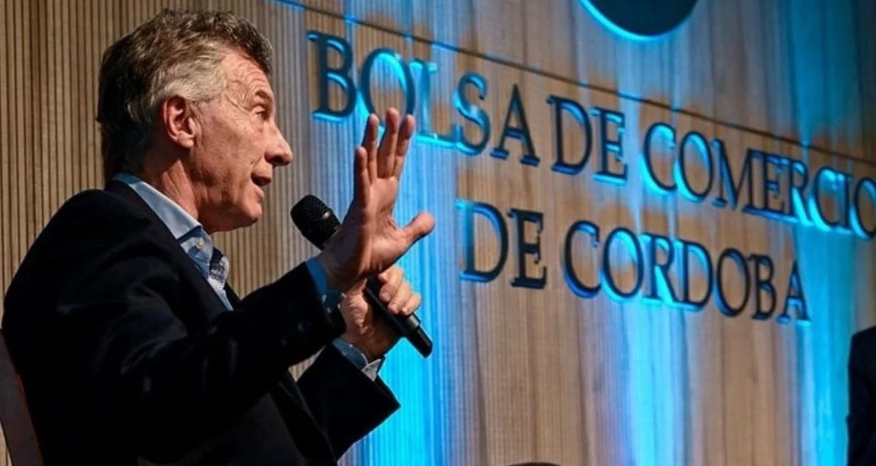 El expresidente y titular del PRO, Mauricio Macri disertó en la Bolsa de Comercio de Córdoba.