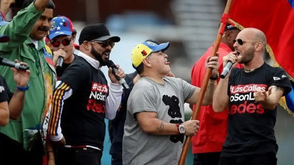 El reguetón de Maradona en el cierre de campaña de Maduro