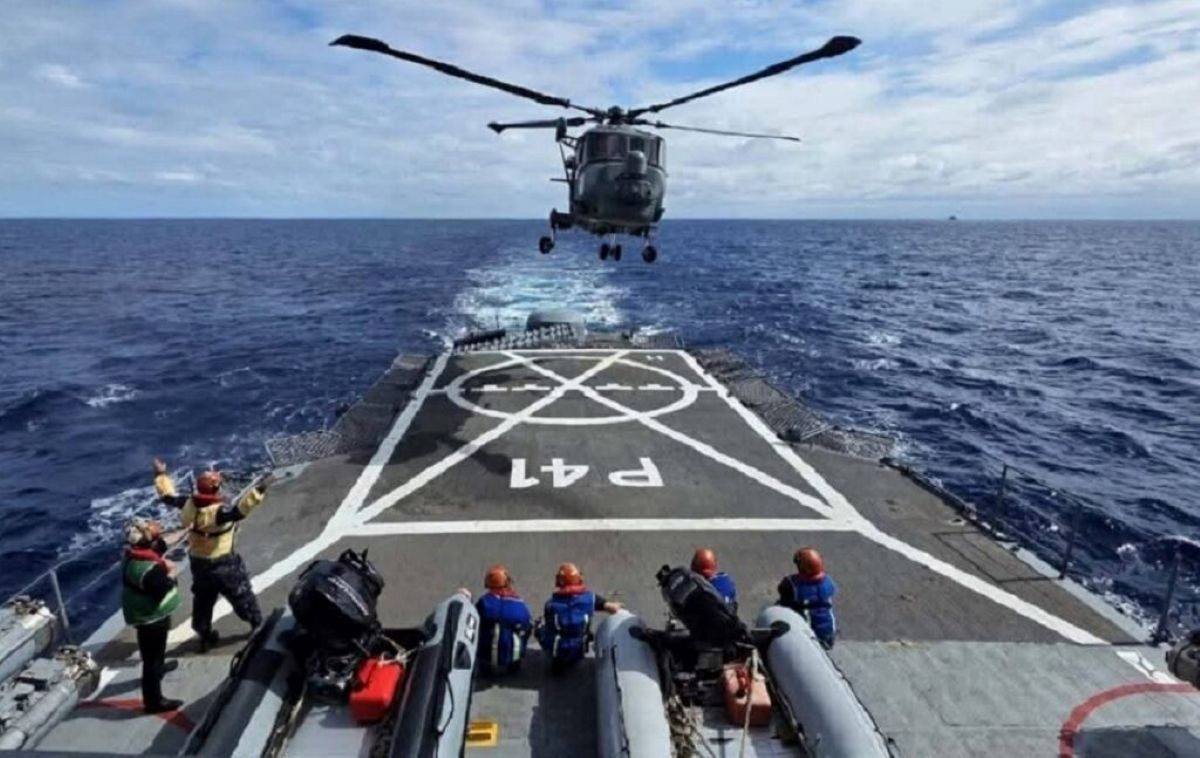 Un Super Lynx brasileño, la estrella del ejercicio Fraterno XXXVIII en el Atlántico Sur