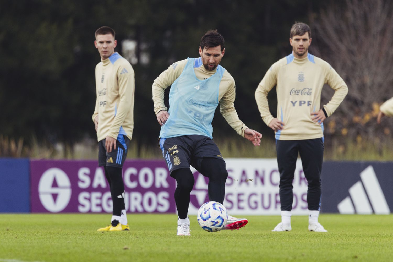 Lionel Messi en el entrenamiento del domingo.