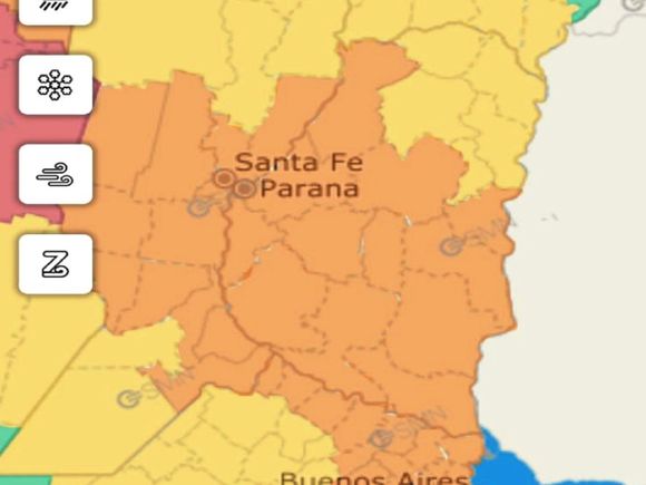 Alerta por tormentas fuertes con lluvias intensas y ocasional caída de granizo