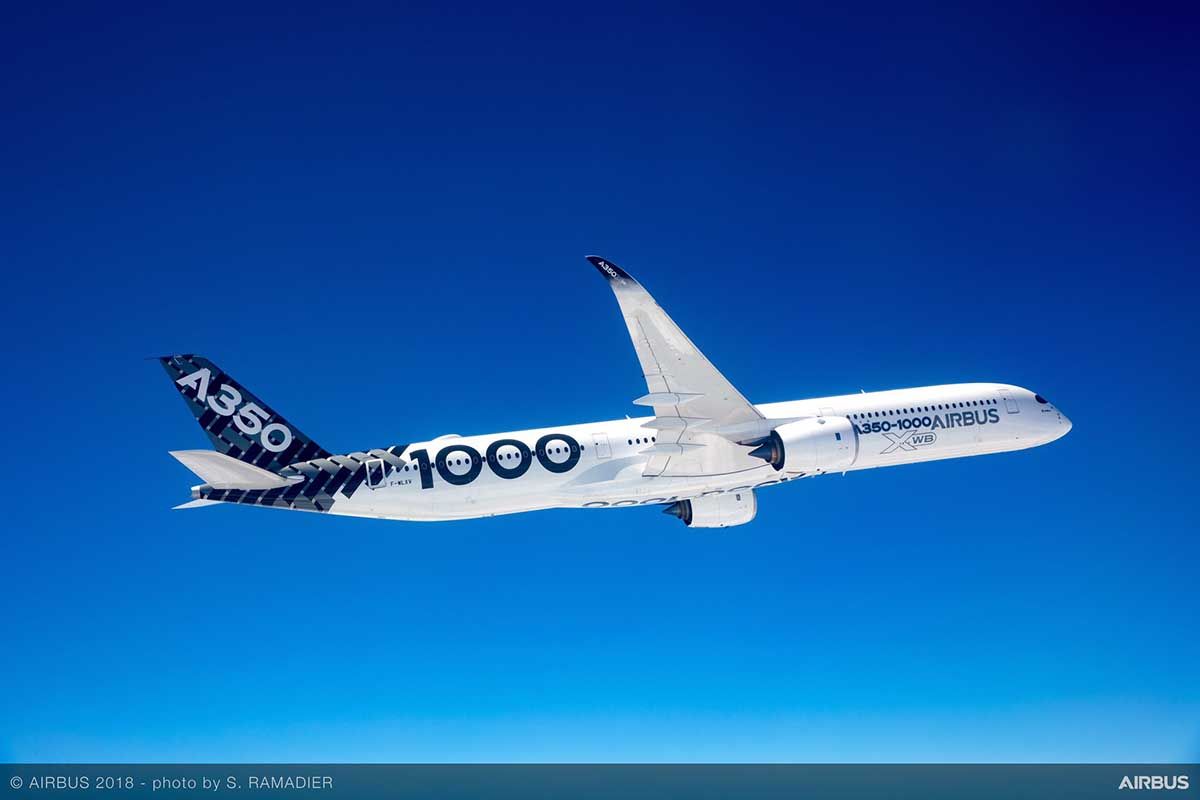 A350, algunas de cuyas partes se fabrican en España.