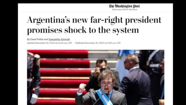 The Washington Post sobre Milei presidente