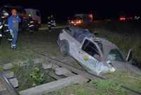 Choque con un tren y milagro en Cuatro Esquinas