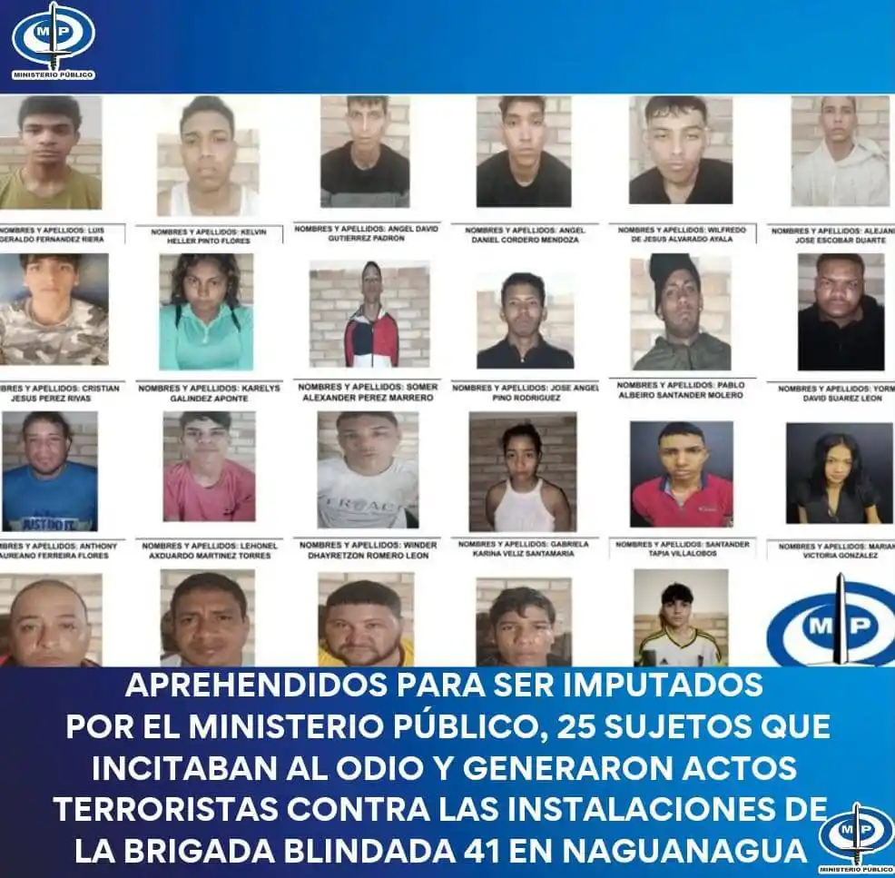 Fiscalía detiene a 25 sujetos por incitación al odio en Carabobo