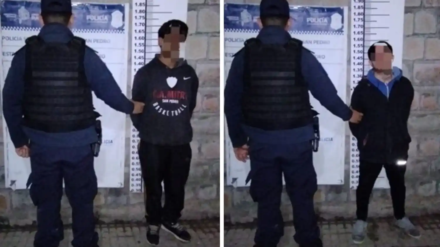 Los dos sujetos caminaban cerca de las 104 Viviendas cuando fueron detenidos con el objeto robado.