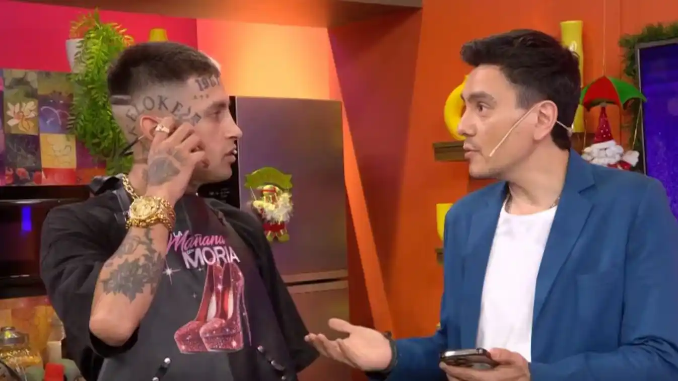 Gustavo Mendez se sorprendió con la reacción de L-Gante en vivo (Foto: Captura eltrece)