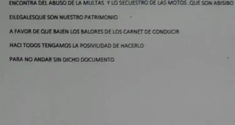 Juntan firmas por el precio de las multas y el secuestro de motos