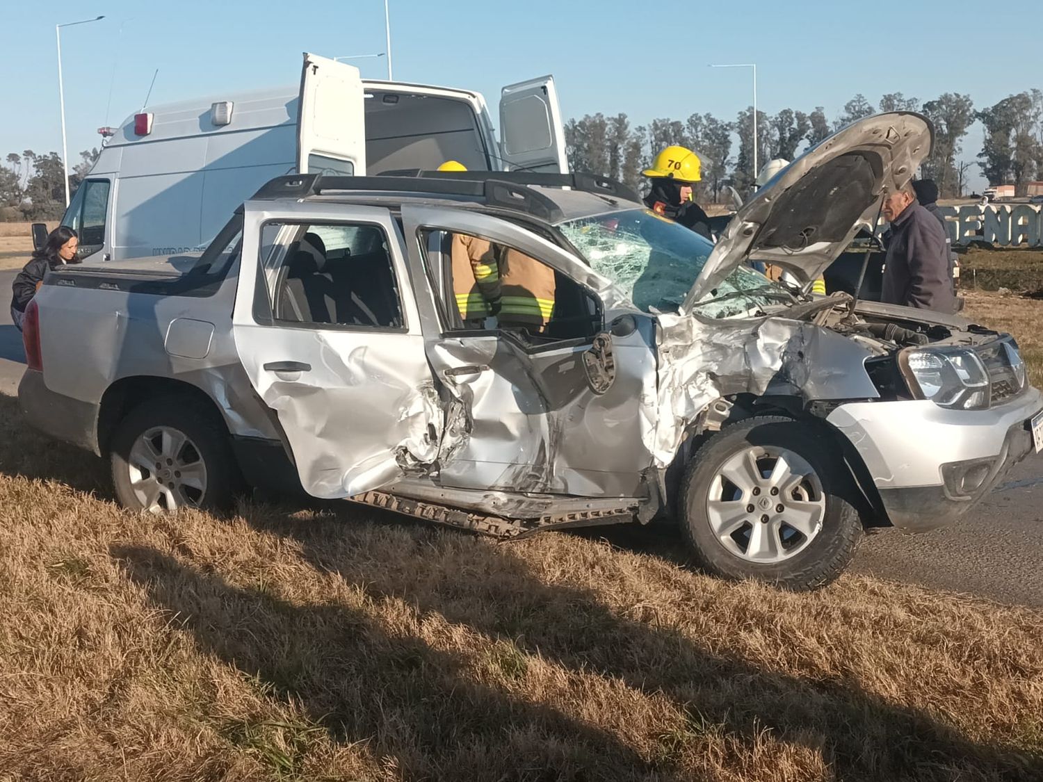 Así quedó la camioneta involucrada.