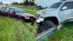 Se produjeron despistes de una camioneta y un auto en Autovía Artigas