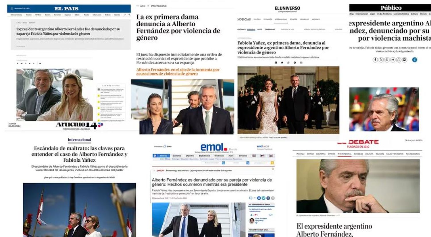 La reacción de los medios del mundo ante la denuncia de Fabiola Yañez a Alberto Fernández por violencia de género