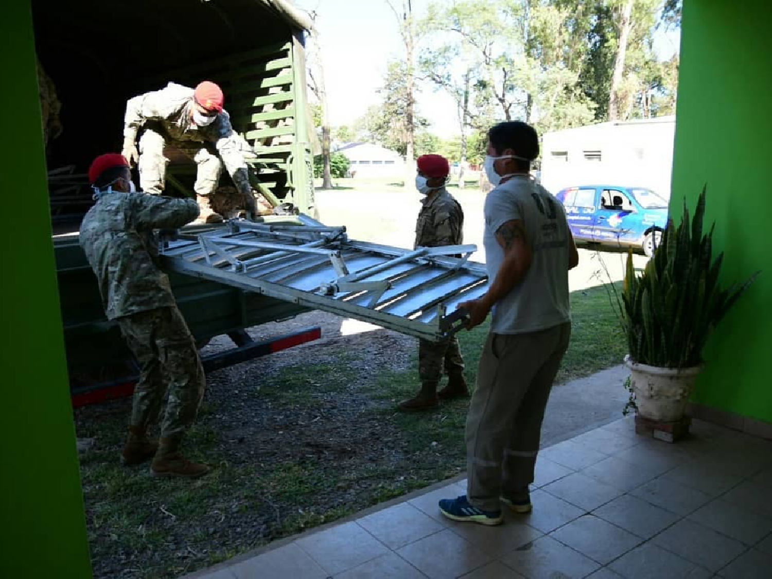 Morteros comenzó el armado del Hospital de Campaña