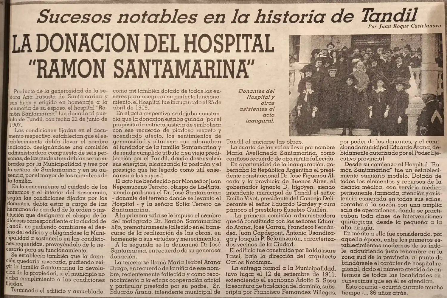 La donación del Hospital "Ramón Santamarina"