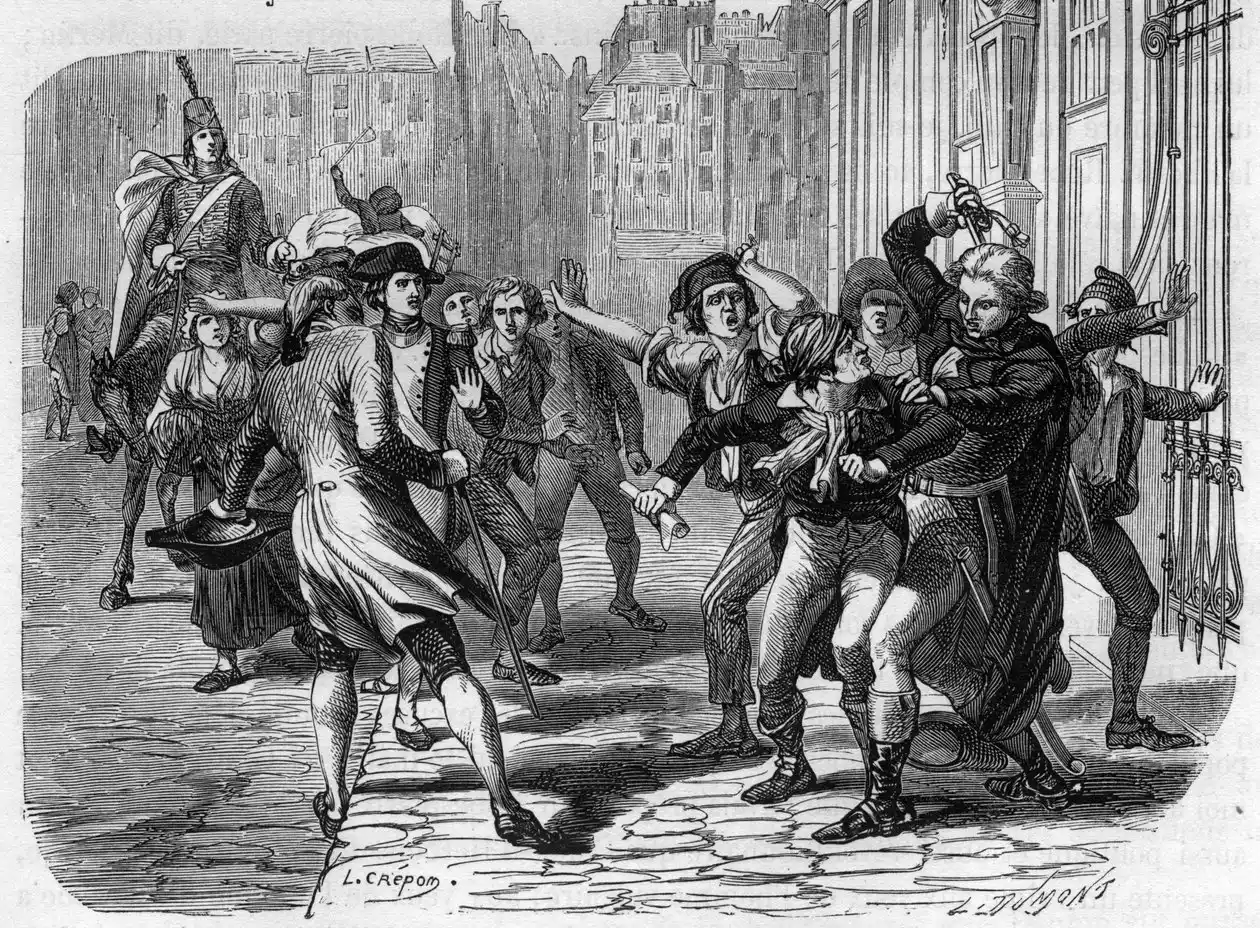 François-Joseph Westermann golpeando a Jean Paul Marat.