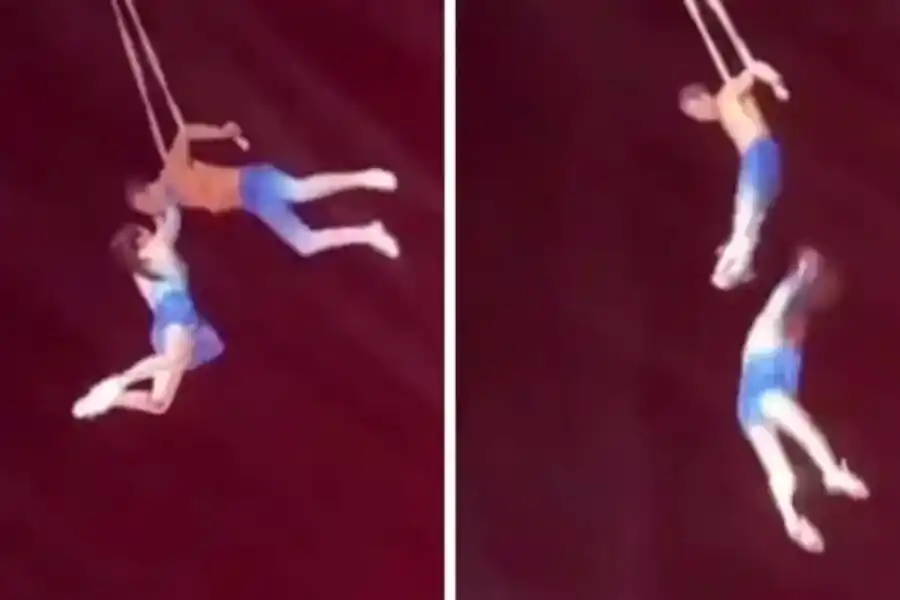 Video: una trapecista cayó al vacío y murió durante un show en vivo en China