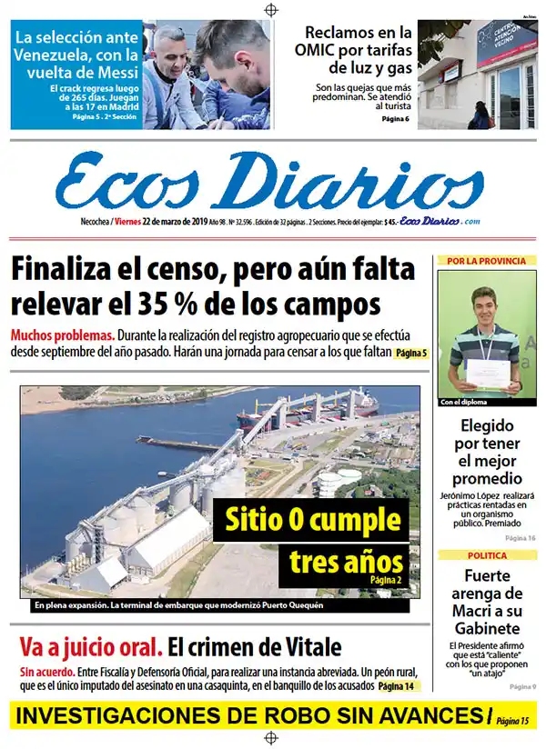 Tapa del 22 de marzo de 2019