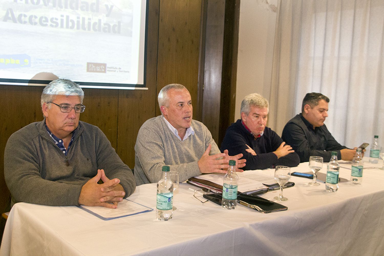 Detalles. Brindaron los candidatos Juan Pedro Arabarco, Martín Migueles, Marcelo Rivero y Pablo Nosek