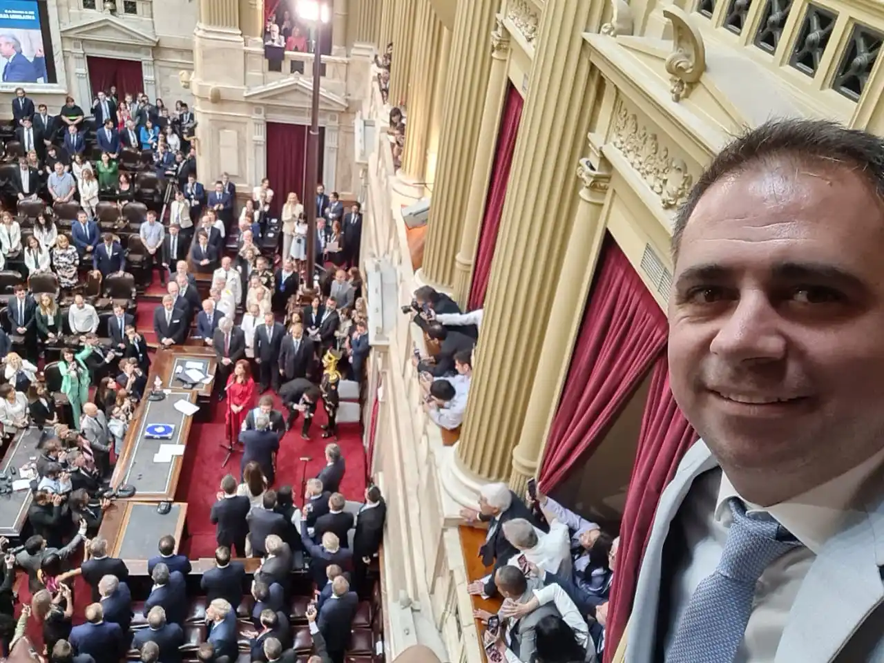Mauricio Davico participó de la asunción de Javier Milei