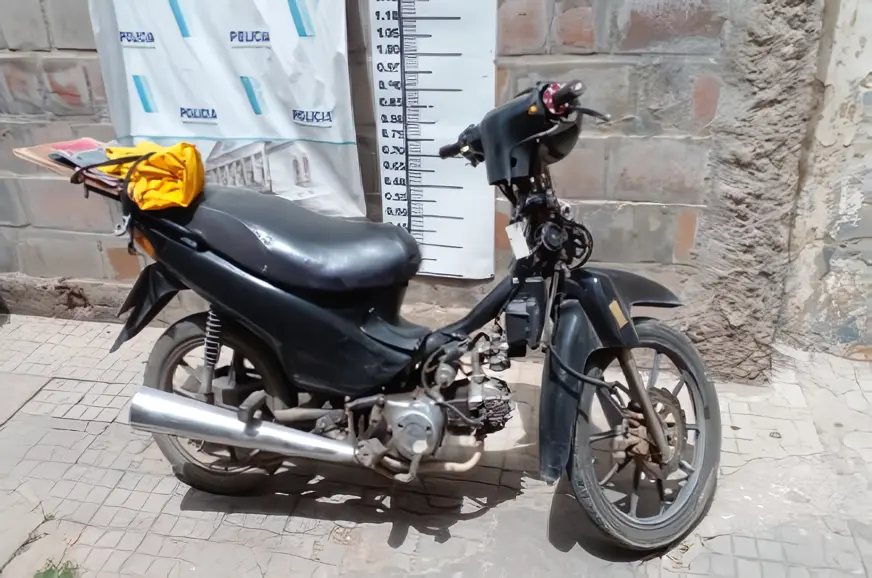 La moto recuperada. Foto: Policía Bonaerense.