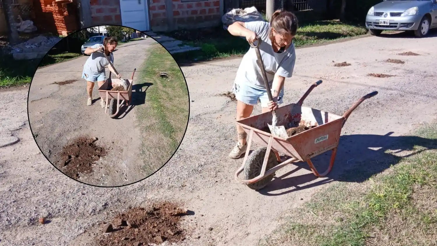 La vecina tapó los pozos por su cuenta.