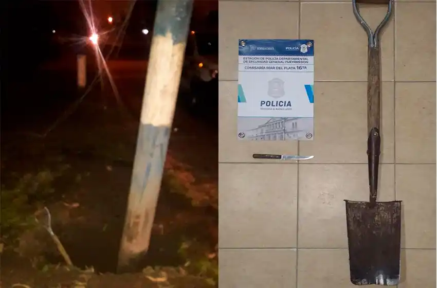 De no creer: cavaban un pozo para robar el poste de luz