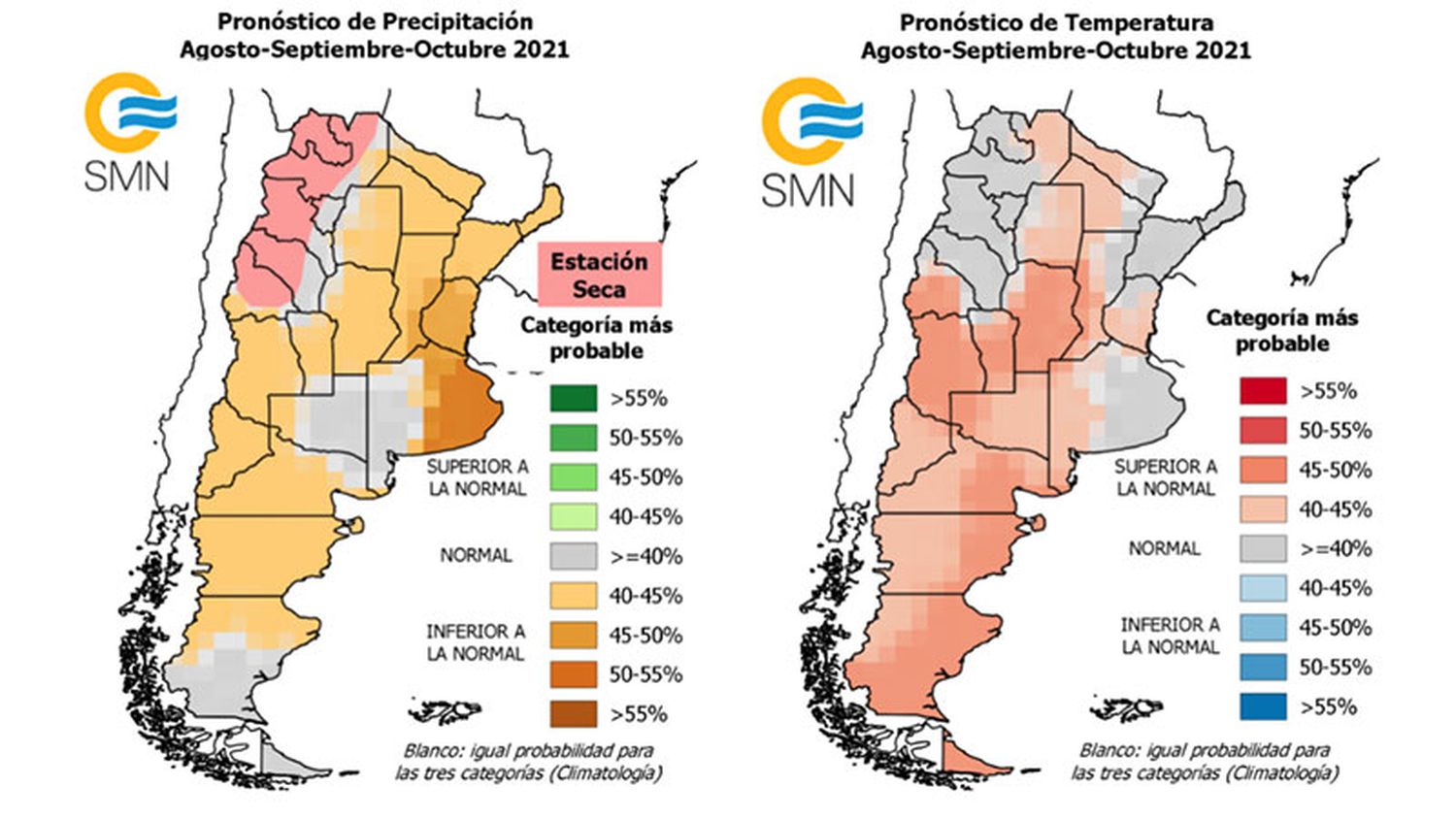 Lluvias y temperaturas: pronóstico para fin del invierno e inicio de primavera