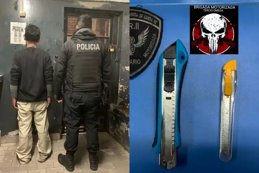 Detuvieron a un delincuente que amenazó a un joven con una trincheta en un intento de robo