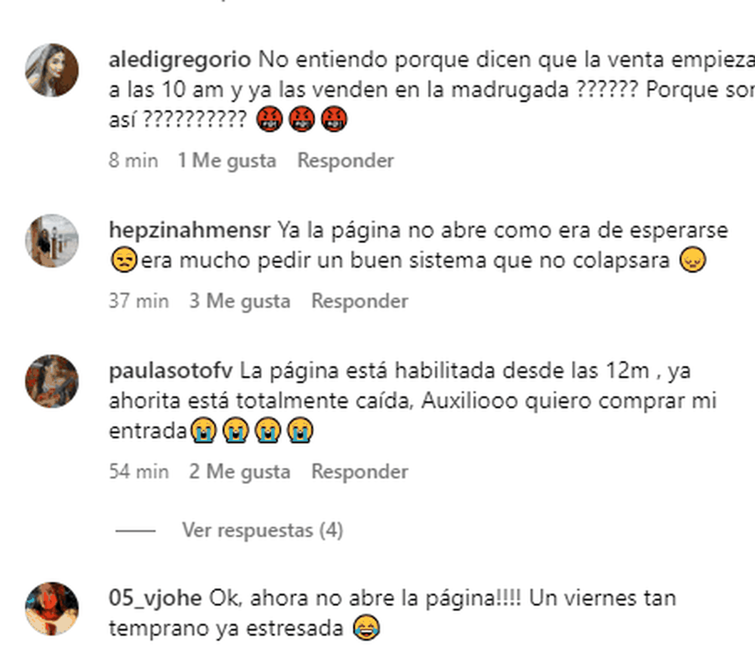 Los fanáticos de Luis Miguel protestaron en la cuenta de Mi Tickera en Instagram.