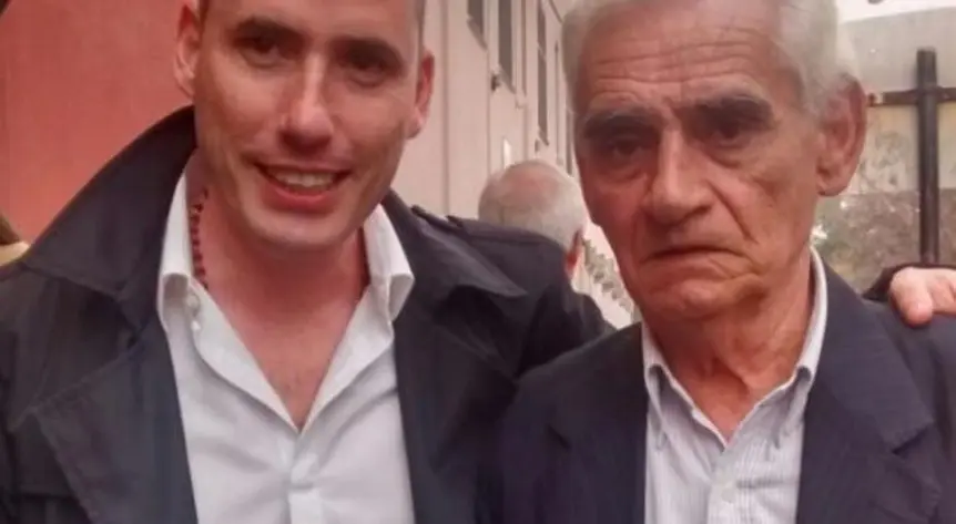 Chuby Leguizamón y su hijo, el senador