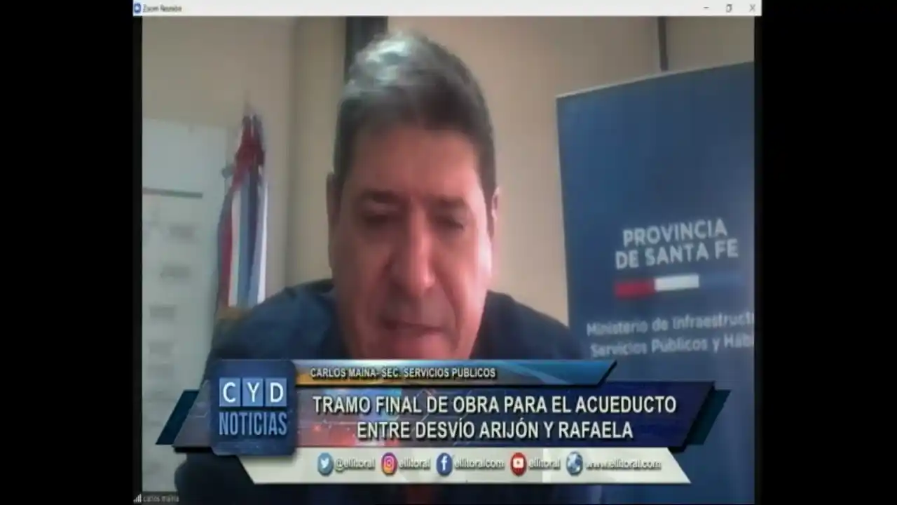 Tramo final de obra para el acueducto entre Desvío Arijón y Rafaela