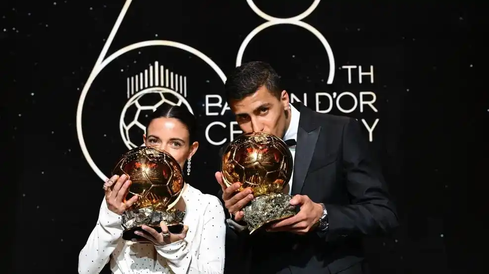 Aitana Bonmati y Rodri, los ganadores del Balón de Oro 2024 (Foto: UEFA)