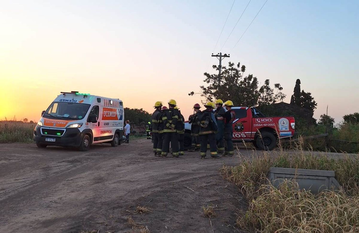 El trágico choque en la zona rural cercana a la ciudad (Gentileza: Bomberos de San Francisco)