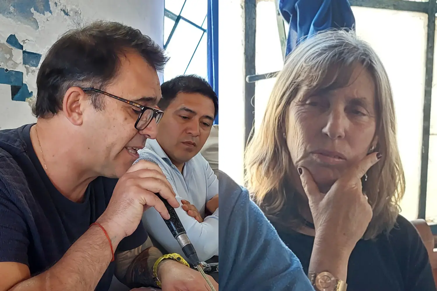 Martín Rivas y Paola Basso, durante la sesión en Gobernador Castro.