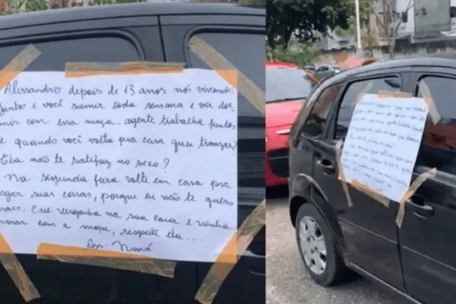 "Tené un poco de vergüenza...": descubrió que su marido la engañaba, estalló de furia y le pegó un contundente cartel en el auto que se hizo viral