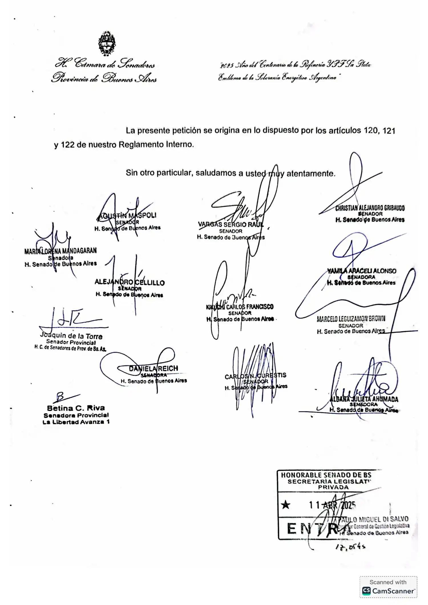 La petición de los bloques opositores.