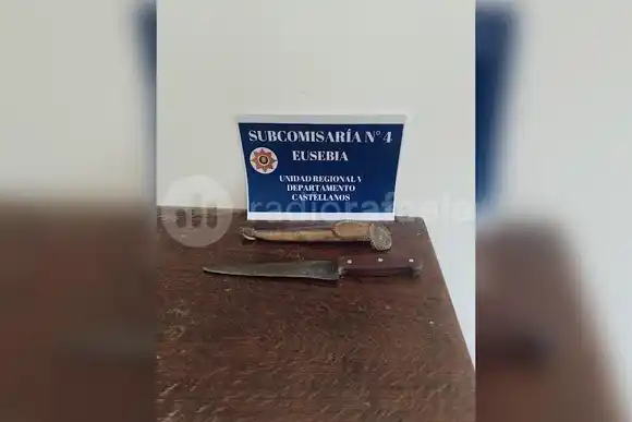Amenazas: la policía encontró un cuchillo en una requisa en zona rural de la región