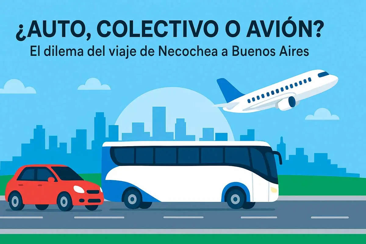 De Necochea a Buenos Aires: ¿conviene viajar en auto, colectivo o avión?