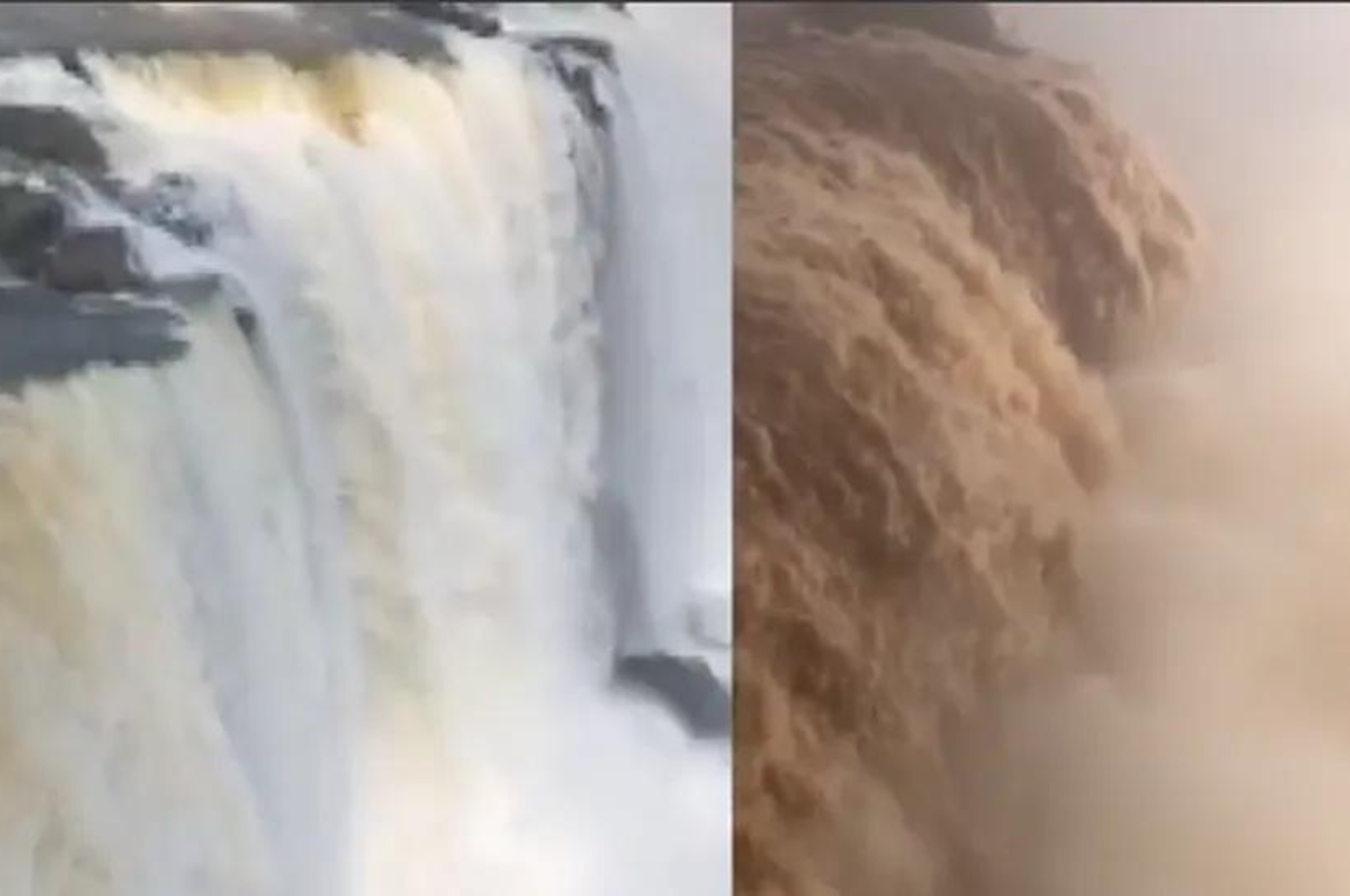 Los cambios en el caudal de agua de las Cataratas de abril a octubre.